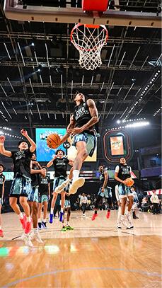 Basketball game action