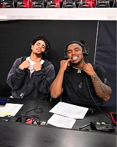 Broadcasters at desk